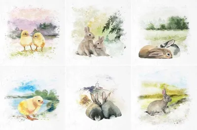 Image de ITD - Kit de papier de riz - ITD - RSM037 Poules, lapins