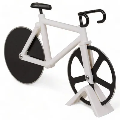 Imagen del producto de Omgoods: Cortador de pizza divertido con diseño de bicicleta y ruedas de acero inoxidable