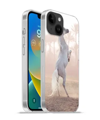 Produktbild von MuchoWow® Handyhülle Schutzhülle Hülle für Apple iPhone 14 - Softcase Pferd - Sand - Palme Silikon Softcase Handy Hülle - Mobiltelefonhülle