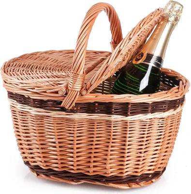 Produktbild von JIPRO® Picknickkorb aus Weide Brodick III. - Weidenkorb - B 41 x T 30 x H 24/40(cm)