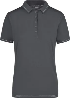 Produktbild von Hochwertiges Poloshirt mit Kontraststreifen graphite/white, Gr. S
