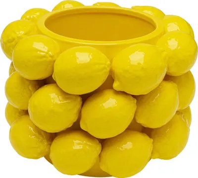 Produktbild von Kare Design Vase Lemon Juice, Gelb, Deko Vase, Blumenvase, Zitronen Motiv, Porzellan, handgearbeitet, Unikat, 19 cm (H)