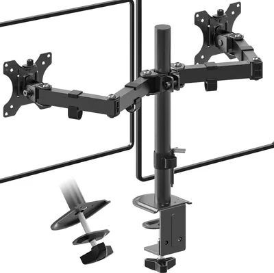 Produktbild von PUTORSEN Doppelmonitorständer 2 Monitore Halterung 13-32 Zoll VESA 75/100, Höhenverstellbar, Neigbar, Schwenkbar, Drehbar, 10kg/Arm