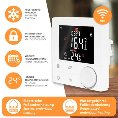 Produktbild von WiFi Thermostat Raumthermostat Heizungssteuerung Heizungsregler Fußbodenheizung WT8