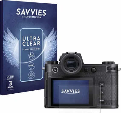 Produktbild von 6x Für Leica SL3 / SL3-S (Display + Schulterdisplay) Schutzfolie Savvies Displayschutz Display Schutz Folie Klar Transparent