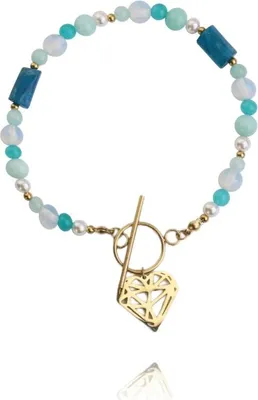 Produktbild von Armband aus Chirurgenstahl mit 14-karätiger Goldplattierung, hellgoldfarben, Größe 19 cm