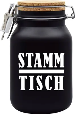 Produktbild von Spardose Geld Geschenk Ideen Stammtisch Schwarz Weiss Größe XL 2 Liter