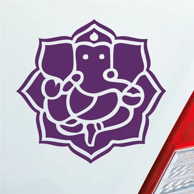 Produktbild von Auto Aufkleber Buddhismus Elefant Ganesha Buddha Asien 10x10 cm Lila Sticker Heckscheibenaufkleber