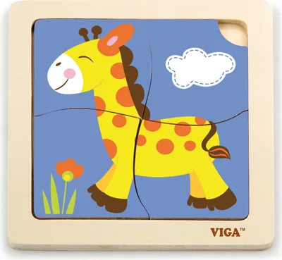 Produktbild von Holzpuzzle für Kinder Viga 4 Teile Giraffe