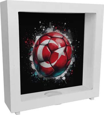 Produktbild von Fußball Türkei Flagge Rahmen Spardose aus Holz