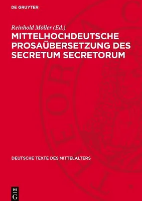 Produktbild von Mittelhochdeutsche Prosaübersetzung des Secretum secretorum