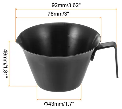 Produktbild von Espresso Messbecher, 304 Edelstahl Espresso Shot Becher Espresso Tasse mit Griff Espresso Zubeh?r zum Kaffee Milch Cocktail Zubereiten, Schwarz