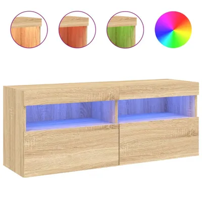 Obrázok produktu pre TV nástenná skrinka s LED svetlami dub sonoma 100x30x40 cm
