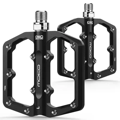 Produktbild von Fahrradpedale MTB Alu Flachpedale 3 Lager 24 Stifte 9/16" Schwarz