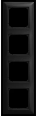 Produktbild von Busch-Jaeger Abdeckrahmen, 4-fach, schwarz matt, Busch-balance® SI, 1 Stk.