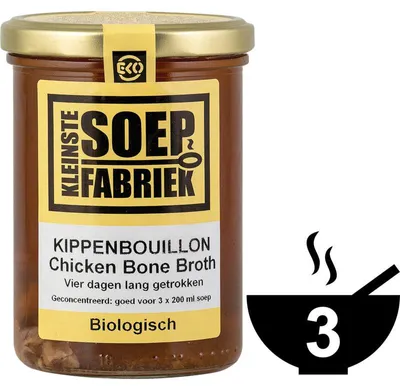 Obrázek produktu pro Nejmenší SoepfabriekKippenbouillon 400 ml – Přírodní, bezlepkový kuřecí vývar