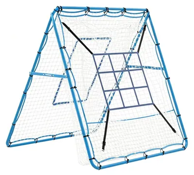Obrázek produktu pro Multifunkční odrazová síť – tréninková síť – nastavitelný úhel – cíl s 9 zónami – vhodná pro fotbal, baseball, volejbal, basketbal, lakros – robustní ocelová konstrukce