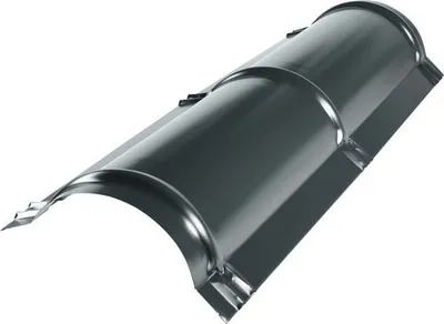 Produktbild von PRECIT Firstblech halbrund Anthrazitgrau RAL 7016 1000 mm x 114 mm x 280 mm