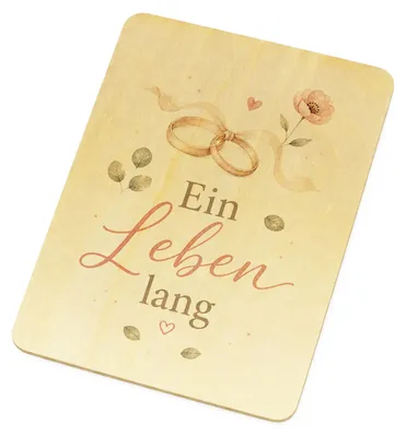 Produktbild von Postkarte Holz Ein Leben lang - Holzpostkarte mit Liebesmotiv Mit Spruch: Ein