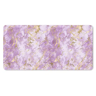 Produktbild von MuchoWow® Schreibtischunterlage Gold - Marmor - Muster - Lila 80x40 cm - XXL Mauspad - Gaming Mauspad