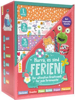 Produktbild von Die Ferien-Bastelbox: Hurra, es sind Ferien! Der ultimative Kreativspaß für jede Ferienwoche
