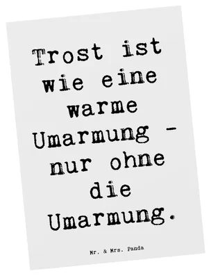Produktbild von Mr. & Mrs. Panda Postkarte Spruch Trost Umarmung - Weiß - Geschenk, Hoffnung, Fotokarte, aufmuntern, Ansichtskarten, Motivation, Ansichtskarte, Gefühl, Postkarten, Zitat
