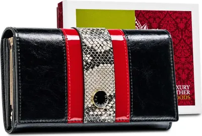 Produktbild von Frauen -Leder -Brieftasche mit Schlangenledermotiv - Peterson