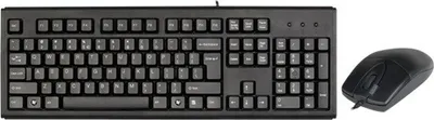 Obrázok produktu pre A4Tech KM-720620D, Plná veľkosť (100 %), Kábel, USB, QWERTY, Čierna, Obsahuje myš