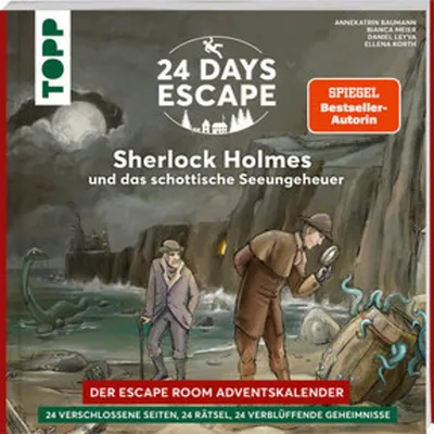 Obrázok produktu pre 24 DAYS ESCAPE - Adventný kalendár únikových miestností: Sherlock Holmes a škótska morská príšera: Sherlock Holmes vo svojom novom dobrodružstve na 24 uzavretých dvojstranách