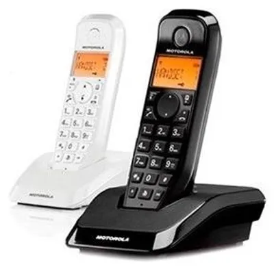 Obrázok produktu pre Motorola S12 Duo, DECT telefón, Bezdrôtový handset, ID volajúceho, Čierna, Biela