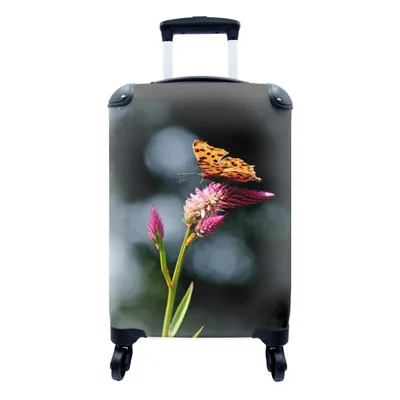 Produktbild von MuchoWow® Koffer Handgepäck Trolley Rollkoffer Kleine Reisekoffer mit 4 Rollen - Schmetterling - Blumen - Insekten - Cabin Size < 55x40x23 cm & 55x40x20 cm - Fotokoffer - Kabinenkoffer - Boardgepäck - Reise-Box - Reisekoffer - Reisegepäck - Koffer mit Bild - Trolley für Kinder