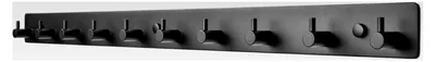 Produktbild von Wandgarderobe - 67CM - 10 Haken - Kleiderhaken - Garderobenhaken - Wandmontage - Edelstahl - Schwarz