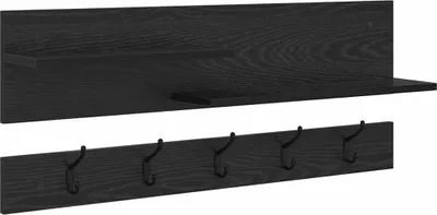 Image de Porte-manteau mural avec étagère Chêne noir 90 x 15 x 36 cm