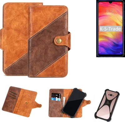 Produktbild von K-S-Trade Handyhülle Schutzhülle Bookstyle Case Wallet-Case kompatibel mit Xiaomi Redmi Note 7 Pro Cover Klapphülle Kantenschutz Smartphone