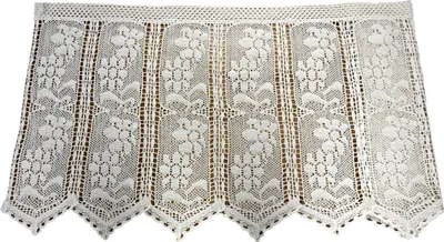 Image de Beige Rideau de dentelle de coton 60x200 Beige Rideau au crochet