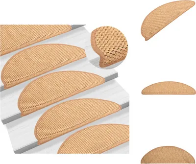 Produktbild von vidaXL Treppenmatten Selbstklebend Sisal-Optik 15Stk. 65x21x4cm Orange -  Stufenteppiche