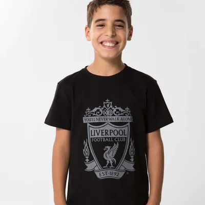 Zdjęcie produktu dla Koszulka z logo Liverpoolu dla dzieci - Czarna - Rozmiar 116