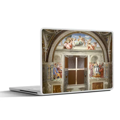 Produktbild von MuchoWow® Laptop Aufkleber Sticker Cover Die Kardinaltugenden - Wandgemälde von Raffael 40x30 cm - Laptop Dekoration - Selbstklebend