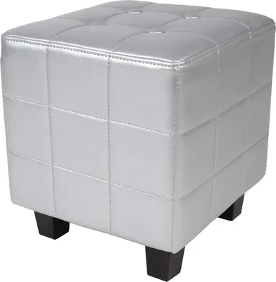 Obrázek produktu pro Klubové křeslo s taburetem Chesterfield, stříbrné