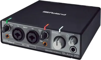 Produktbild von Roland Rubix22 - Desktop - Schwarz - USB - 24-bit/192kHz - 44.1,48,96,192 kHz - USB