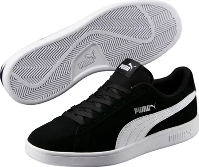 Produktbild von Puma Retro Sneaker Echtleder 'Smash v2'  black - puma white - puma silver, Neutral EU:41 EU