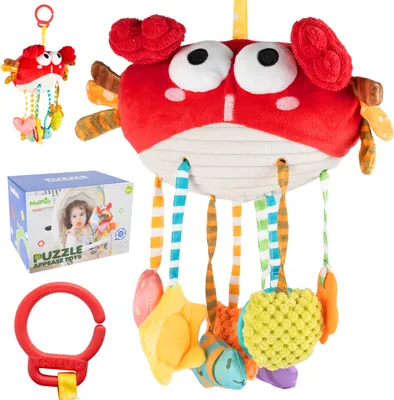 Produktbild von Malplay Maskottchen sensorische Krabbe Aufhängung Kleinkind Beißring 9in1 ab 6 Monaten Geschenk