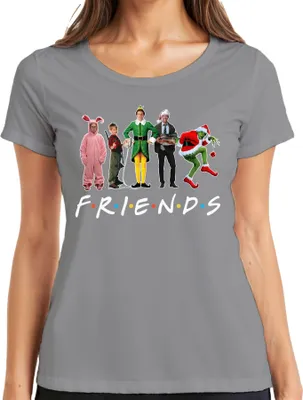 Produktbild von Friends Weihnachtsfilme Grinch Buddy der Weihnachtself - Weihnachten Christmas Xmas Damen T-Shirt, Grau, 3XL