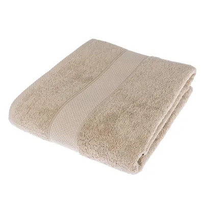 Produktbild von HOMESCAPES Frottee Strandtuch 100% Baumwolle Saunatuch 100x180cm – beige