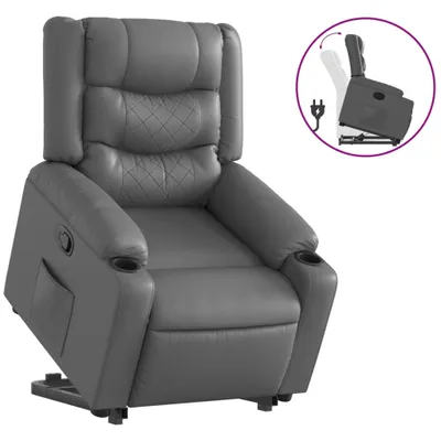 Produktbild von vidaXL Relaxsessel mit Aufstehhilfe Grau Kunstleder