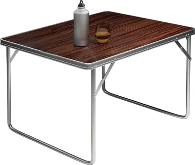 Produktbild von CASARIA® Campingtisch klappbar Camping Klapptisch Holz Alu 80x60cm mit Tragegriff leicht Tisch faltbar Braun abgerundete Kanten Garten Balkon Picknick