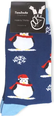 Produktbild von TwoSocks Weihnachtssocken Pinguin Socken Weihnachtssocken Damen und für Herren Weihnachtssocken Uni One Size