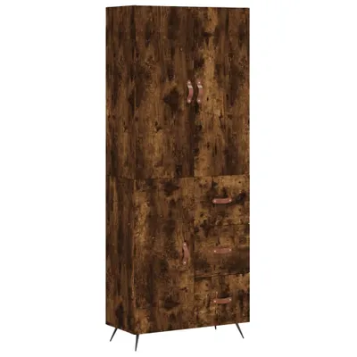 Zdjęcie produktu dla vidaXL Highboard dąb wędzony 69,5x34x180 cm materiał drewnopochodny