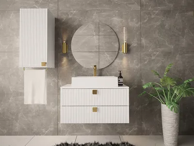 Image de Ensemble de salle de bain PALOMA 3 – blanc + siphon et lavabo