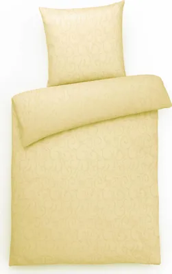 Produktbild von Edle Damast Bettwäsche 135x200 Vanille Ornamente Bettbezug 135 x 200 -  GERMANY